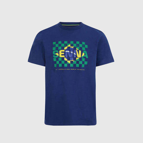 Ayrton Senna Brasil Logo T-Skjorte - Formulashop.no